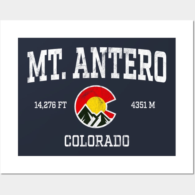 Mt Antero Colorado 14ers Vintage Athletic Mountains Wall Art by TGKelly